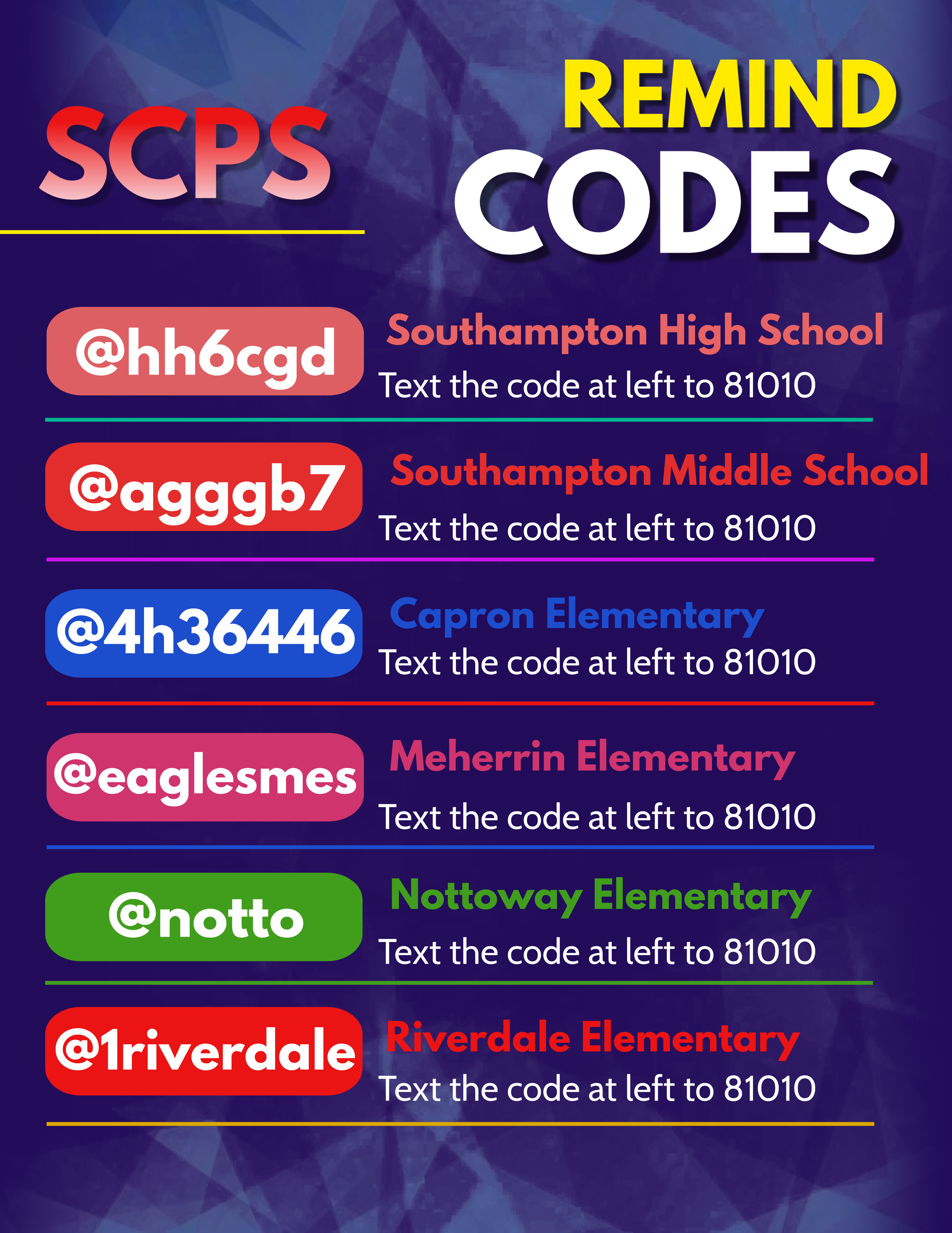 Text @notto to 81010 to join the NES Remind!   